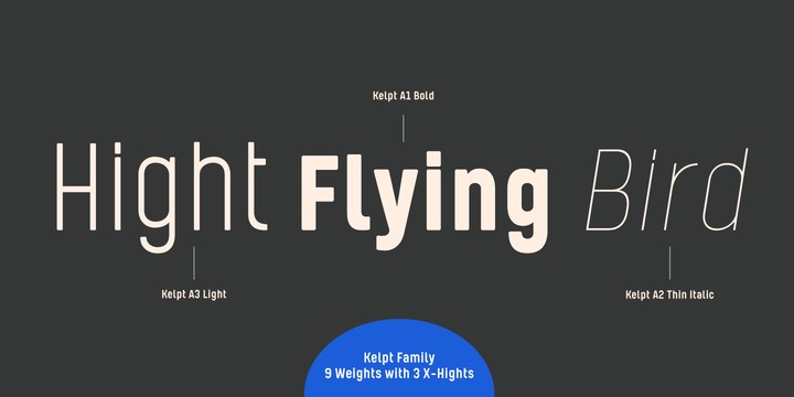 Kelpt A1 Extra Light Italic Font preview